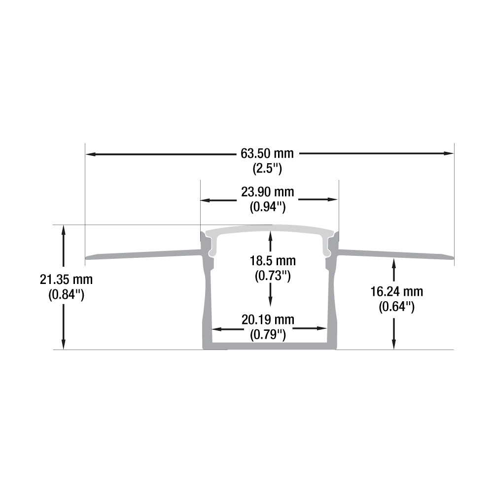 Drywall(Plaster-In) Deep Recessed (24mm) LED Channel