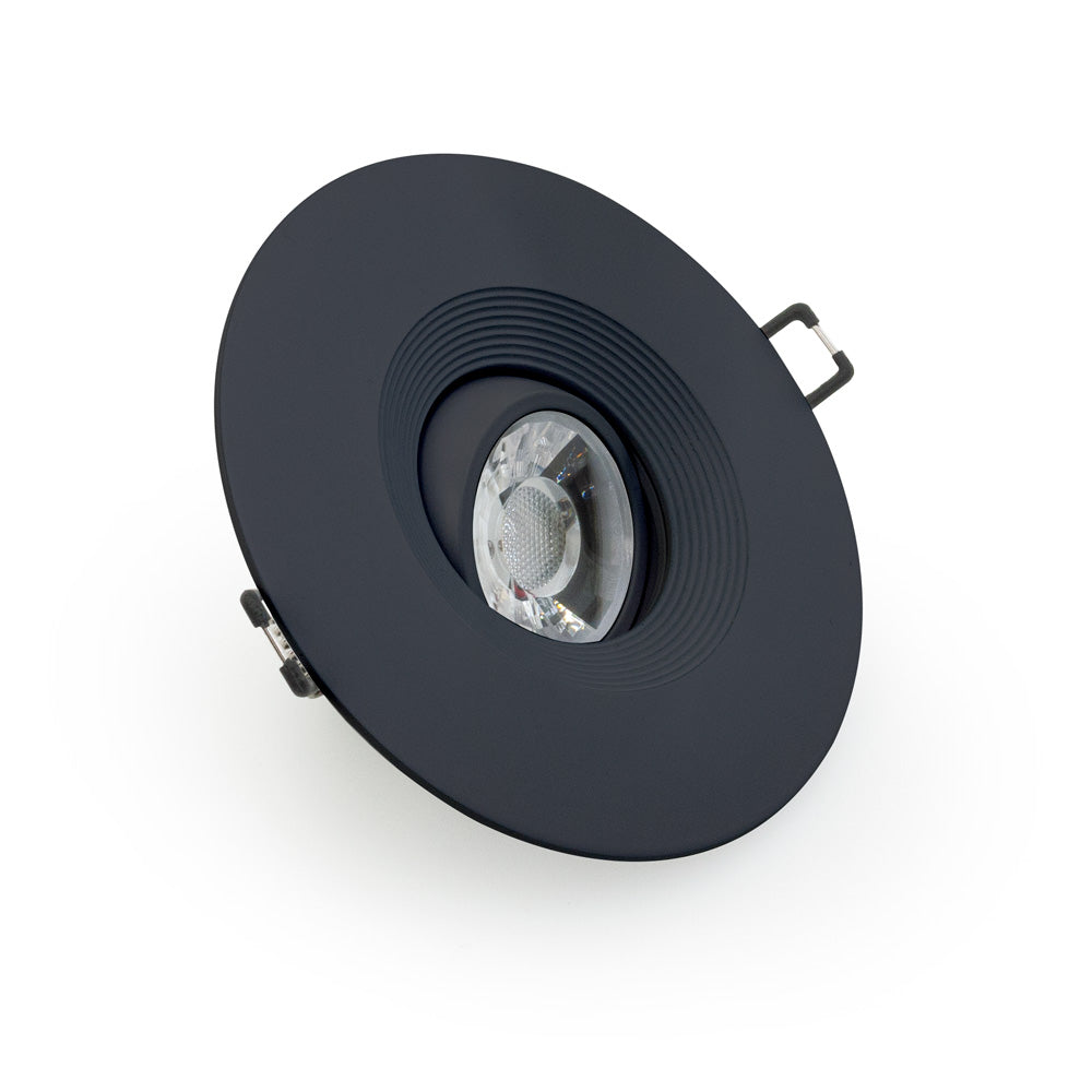 4 inch Round Recessed Ceiling Light Gimbal with Selectable Color Temperature (3CCT) 120V 8W Black, gekpower