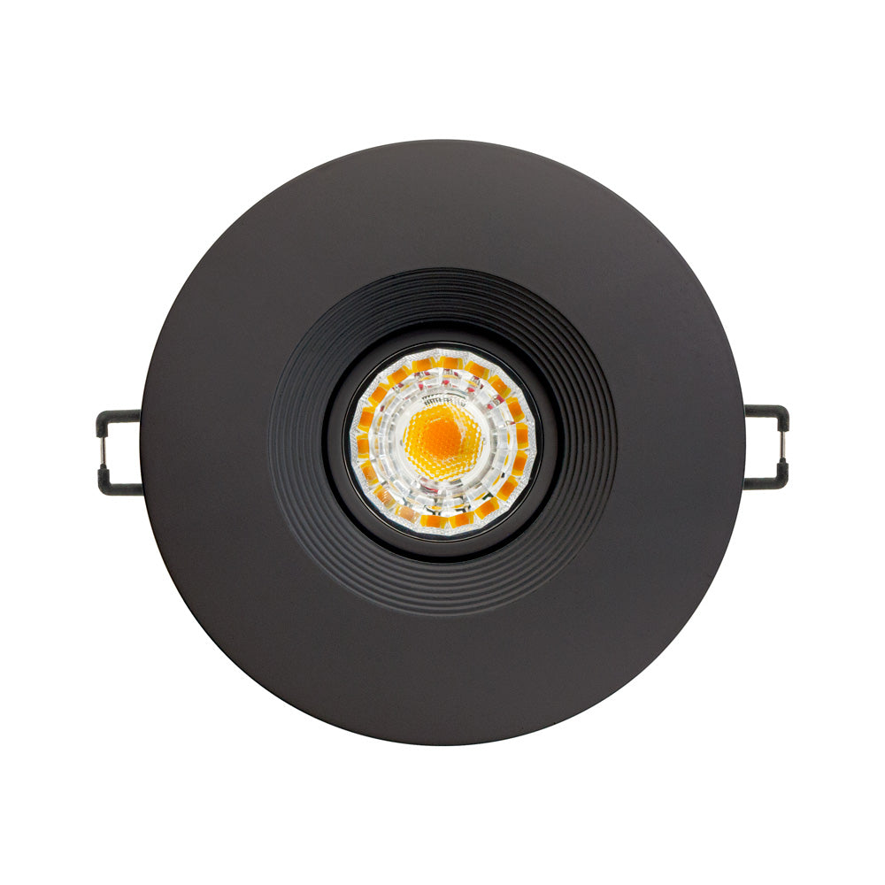 4 inch Round Recessed Ceiling Light Gimbal with Selectable Color Temperature (3CCT) 120V 8W Black, gekpower