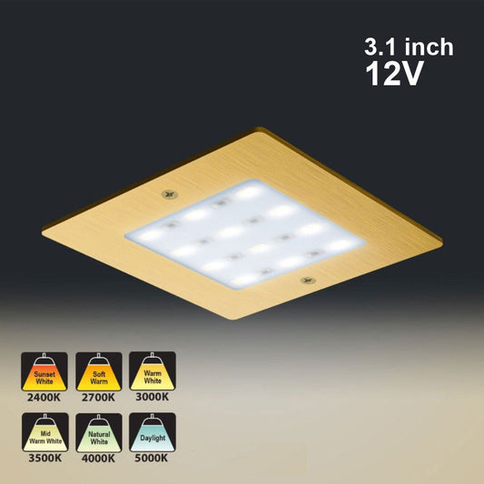 VBUN-S50-12V Gold Square Ultrathin Cabinet Lights