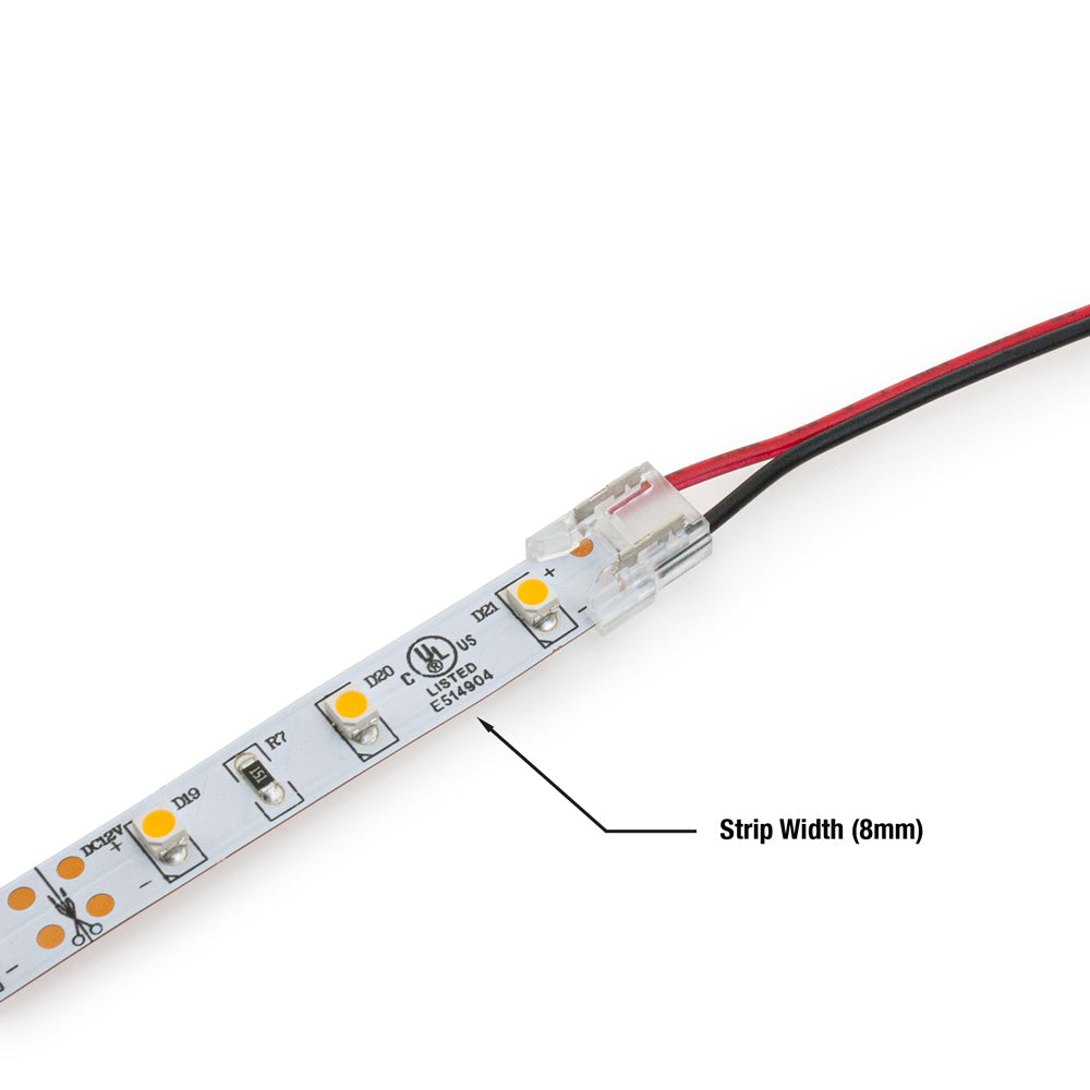 LED Strip to Wire Connectors VBD-CON-8MM-1S1W (pack of 5)