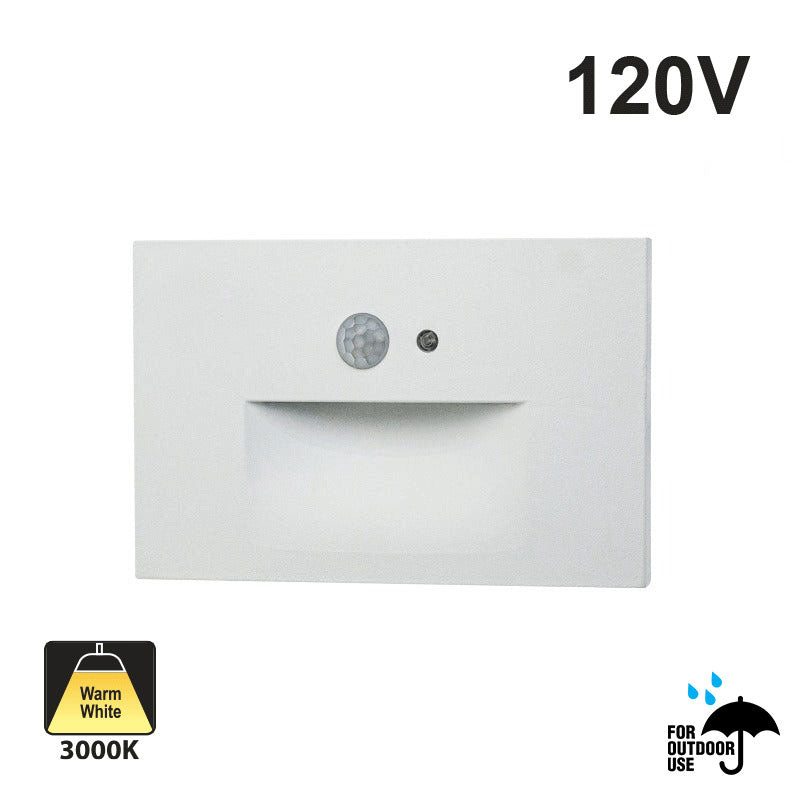 LED Step Light/ Pathway Light with PIR Motion Sensor 120V 3W