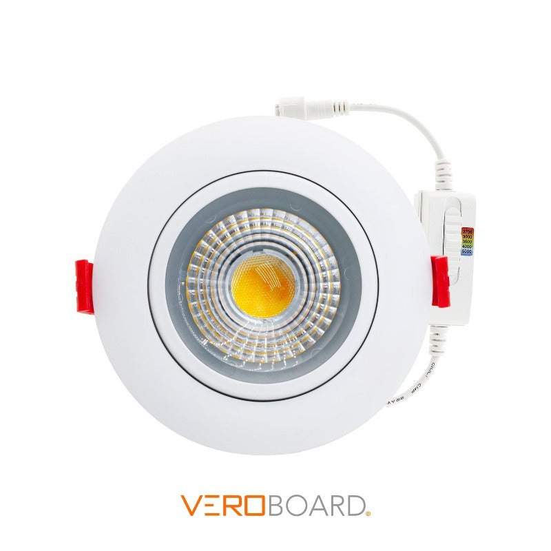 4 inch Round Recessed Gimbal Downlight/ Ceiling Lights AD-LED-4-S12W-1224V-5CCTWH-EY, (5CCT) 12-24V 12W, gekpower