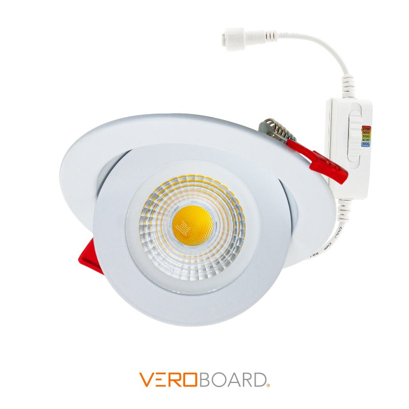 4 inch Floating Gimbal Recessed LED Downlight / Ceiling Light LED-4-S9W-5CCTWH-EFG, 120V 9W 5CCT
