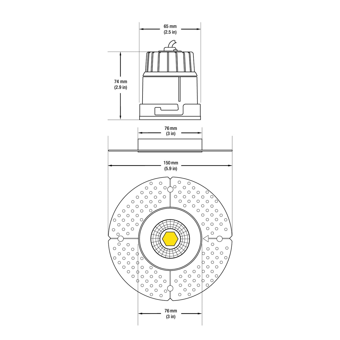 3.5 inch Round Trimless LED Downlight / Ceiling Light LED-35-S12W-L5CCTWH-T, (5CCT) 120V 12W, gekpower