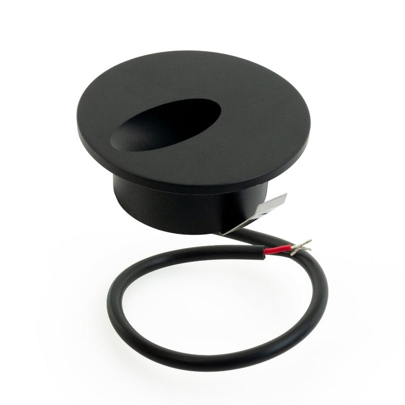 Round LED Step Light/ Pathway Light 12V 1W Black
