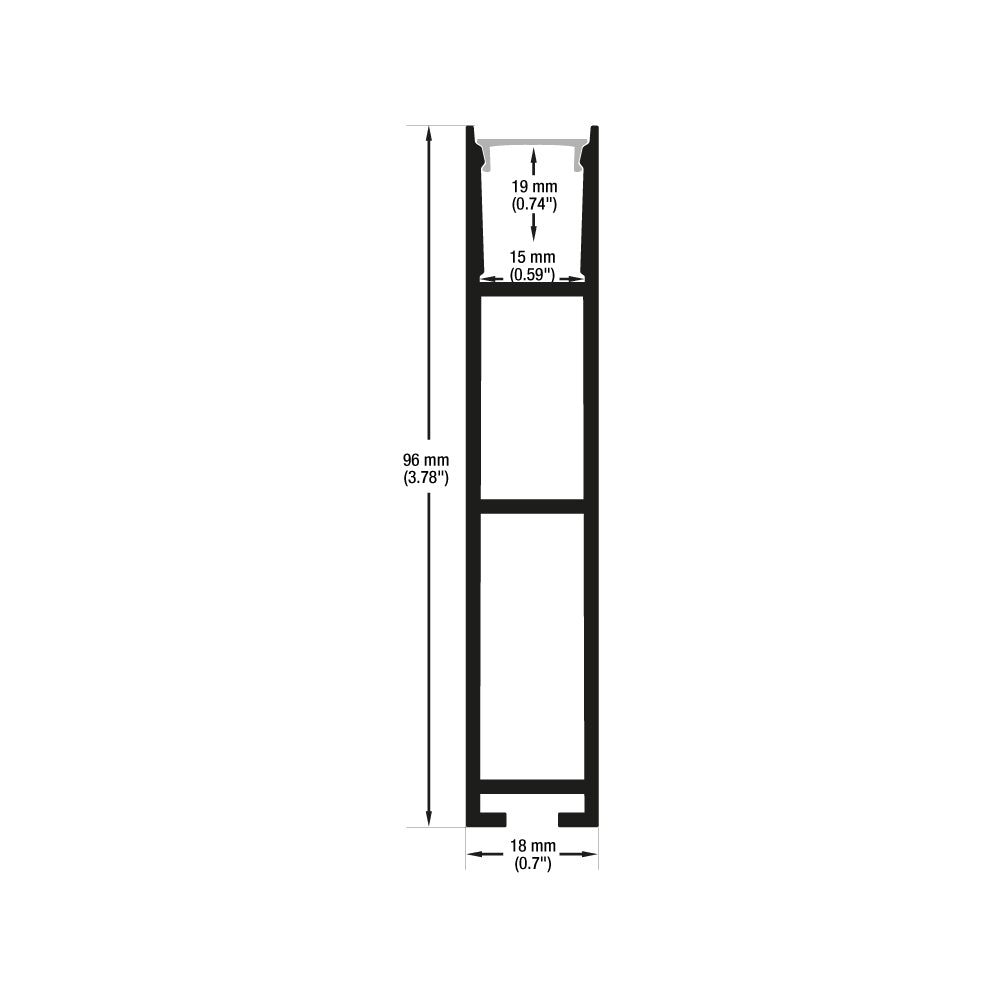 Narrow Black hanging Aluminum LED Channel VBD-CH-H3-2, 2Meters (6.5ft)