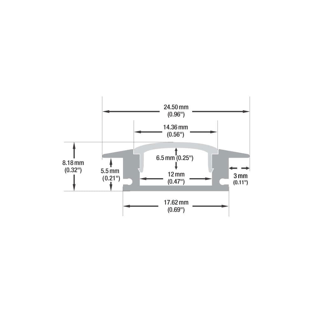 Aluminum LED Channel for LED Strips 2Meter(7.ft) VBD-CH-RS5-2