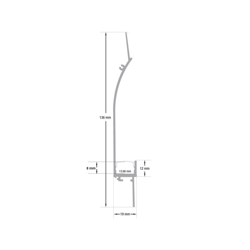 Plaster Cove LED Aluminum Channel - 2 Meters