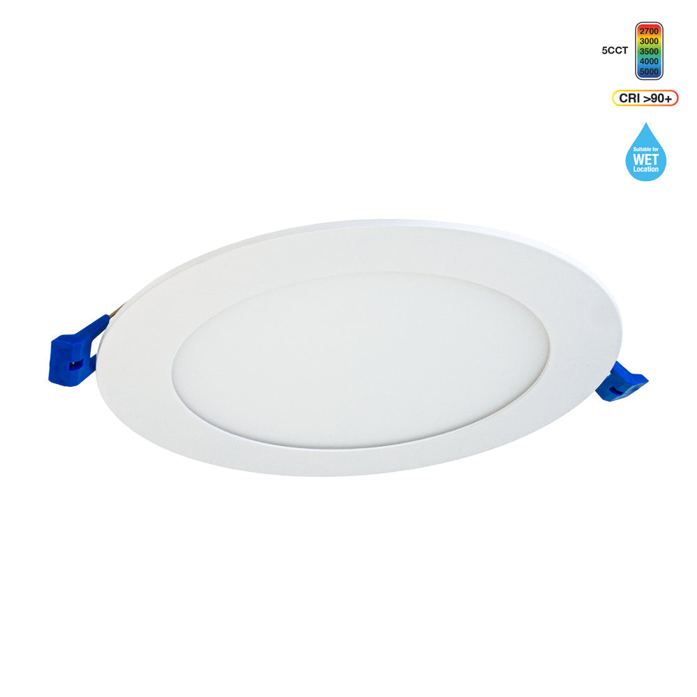 6 inch flat Round Ultrathin Recessed LED Downlight / Ceiling Light LED-6-S12W-5CCTWH, 120V 12W 5CCT(2.7K, 3K, 3.5K, 4K, 5K), gekpower