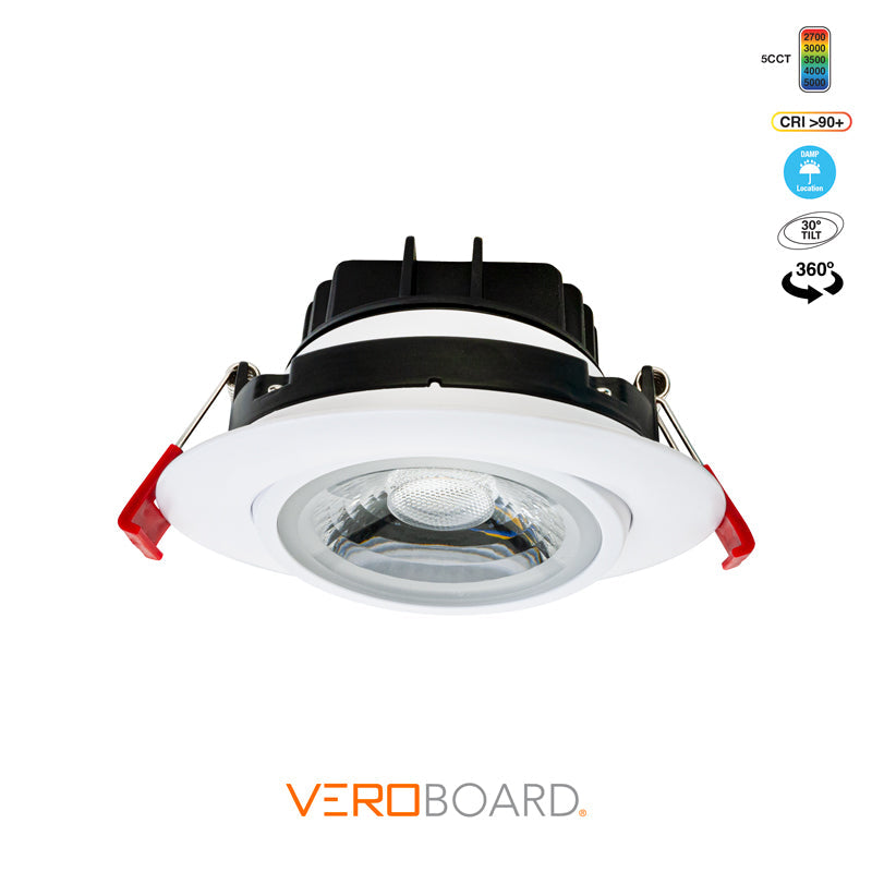 4 inch Round Recessed Gimbal Downlight/ Ceiling Lights AD-LED-4-S12W-1224V-5CCTWH-EY, (5CCT) 12-24V 12W, gekpower