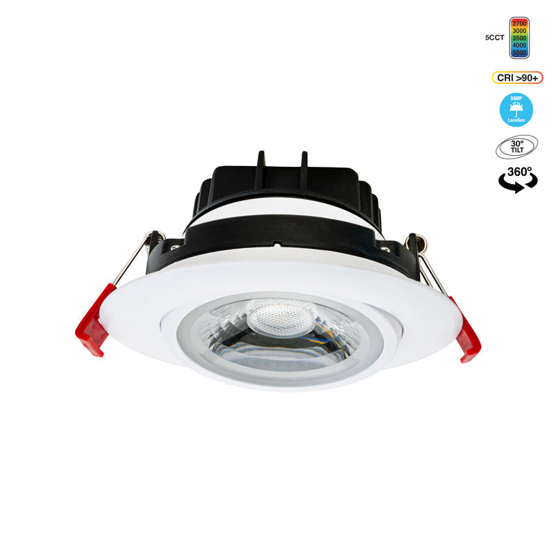 4 inch Round Recessed Gimbal Downlight/ Ceiling Lights AD-LED-4-S12W-1224V-5CCTWH-EY, (5CCT) 12-24V 12W, gekpower
