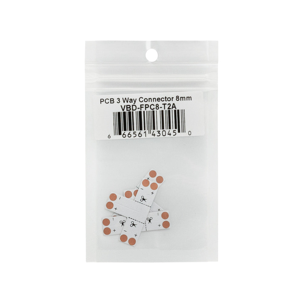 VBD-FPC8-T2A PCB Type Single Color 3 Way Connector(8mm) (Pack of 3)