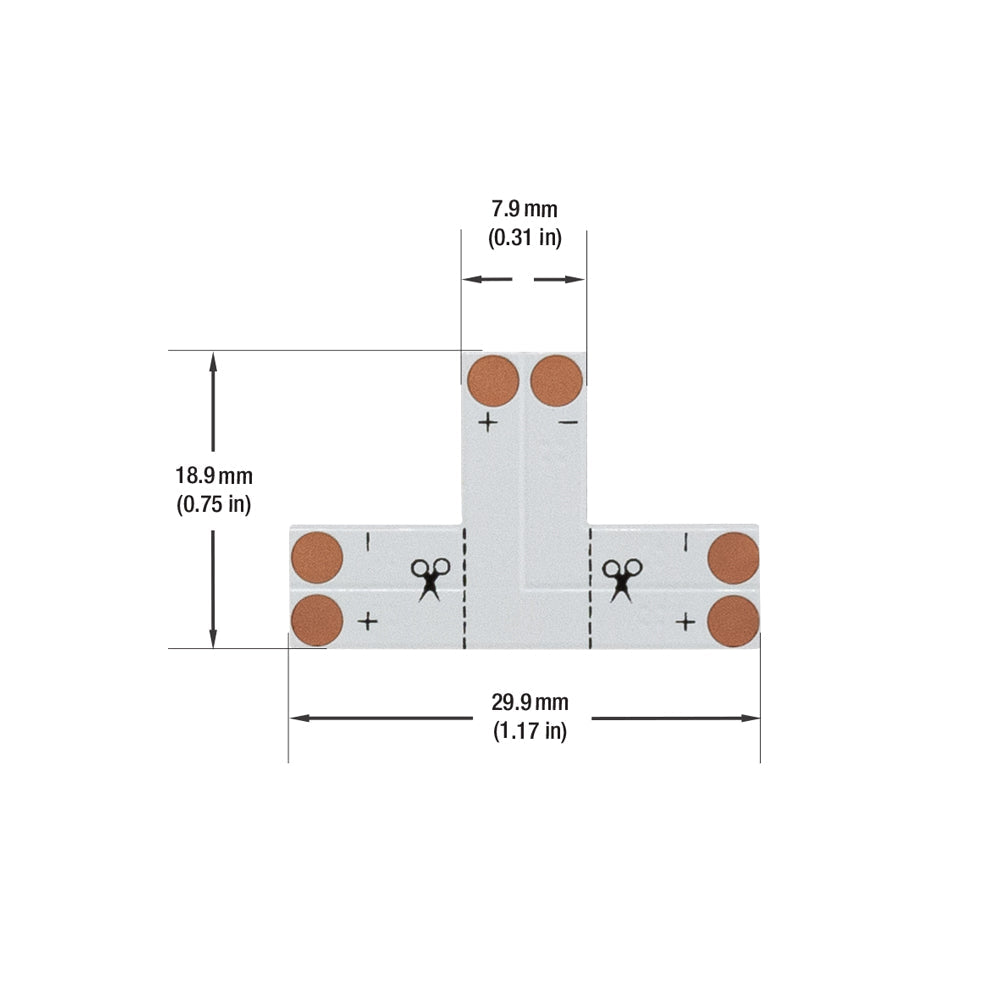 VBD-FPC8-T2A PCB Type Single Color 3 Way Connector(8mm) (Pack of 3)