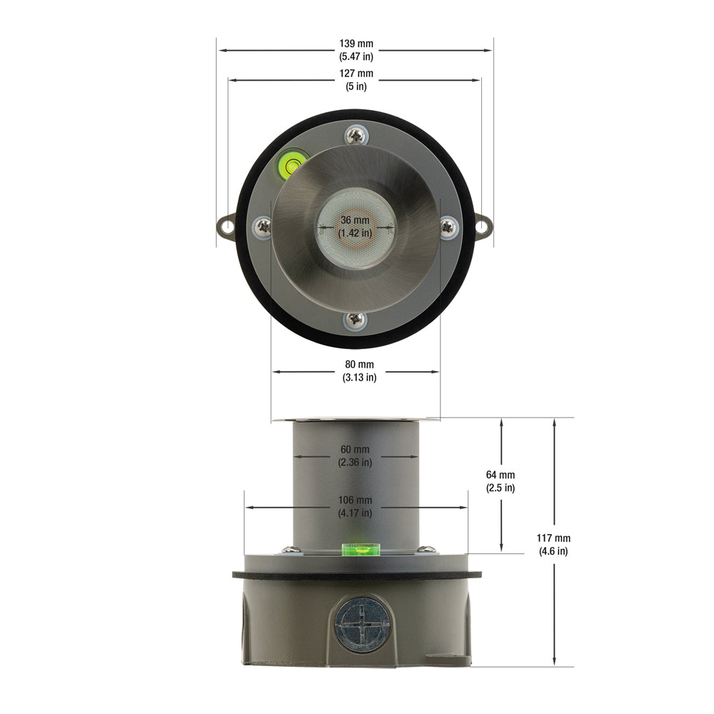 RD-34-5W-30K 3 inch Round Inground Light with Concrete box