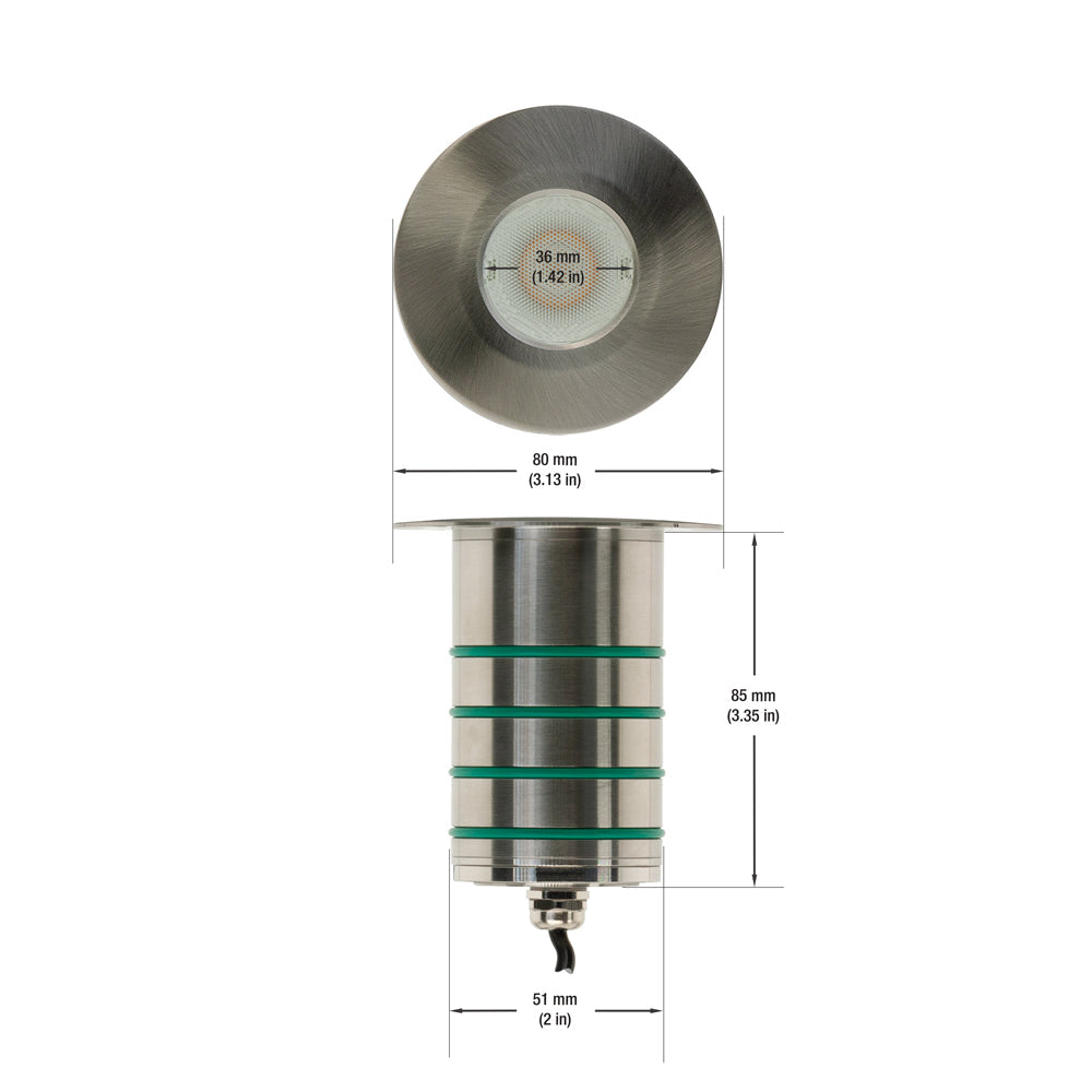 RD-34-5W-30K 3 inch Round Inground Light with Concrete box