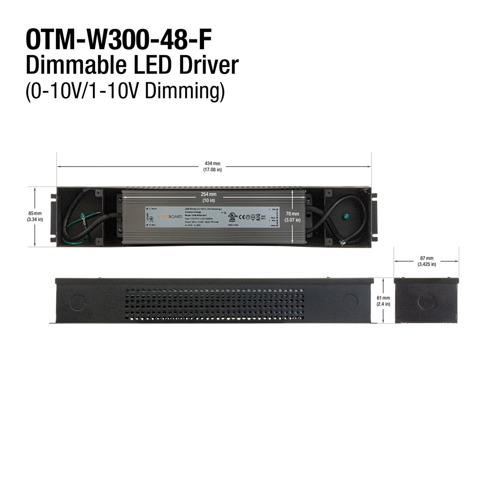 OTM-W300-48-F LED Constant Voltage LED Driver, 0-10V Dimming 48V 300W, gekpower