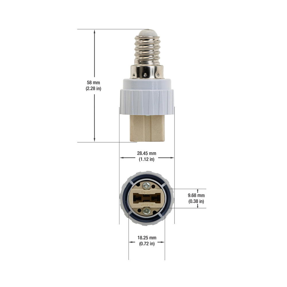E12 to G9 Light Bulbs Adapter