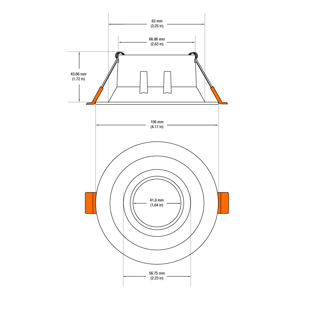 VBD-MTR-88W Low Voltage IC Rated Recessed LED Light Fixture, 3.25 inch Round White - gekpower