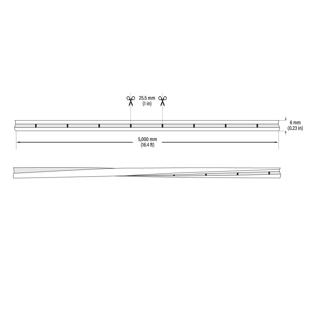 5M(16.4ft) LED Neon light Strip 24V 2.5w/ft 3000K(Warm White)