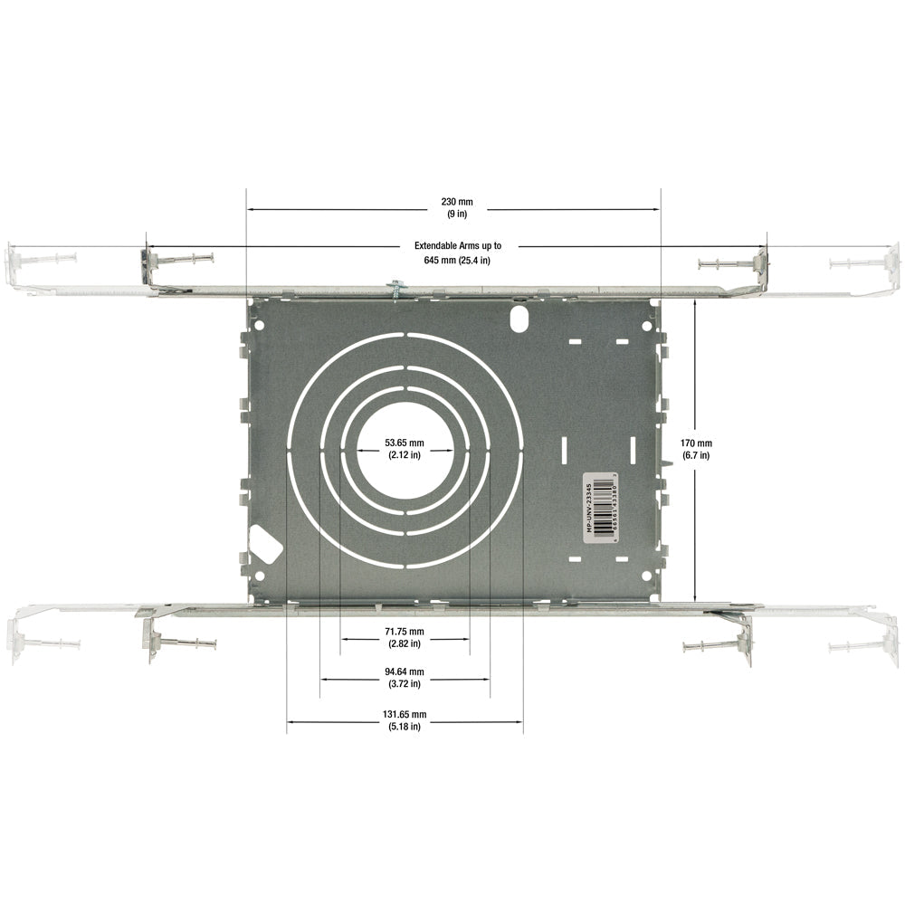 MP-UNV-23355 New Construction Universal Mounting Plate for 2, 3, 3.5, 5 inches with 2 hanger bar, gekpower