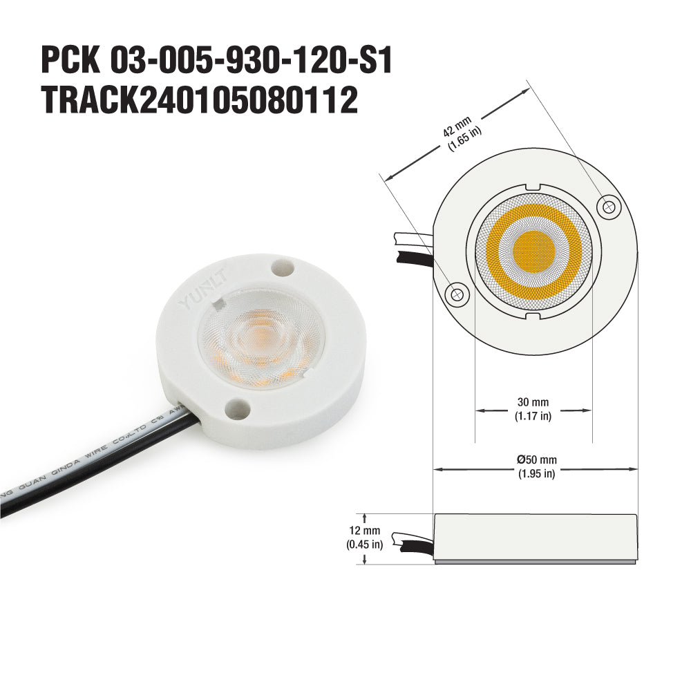 PCK 03-005-930-120-S1 YUNLT LED Module, 120V 5W 3000K(Warm White)