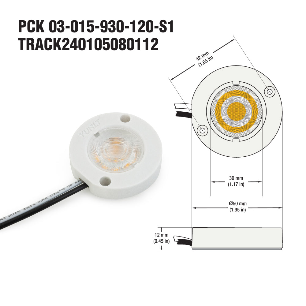 PCK 03-015-930-120-S1 YUNLT LED Module, 120V 15W 3000K(Warm White)