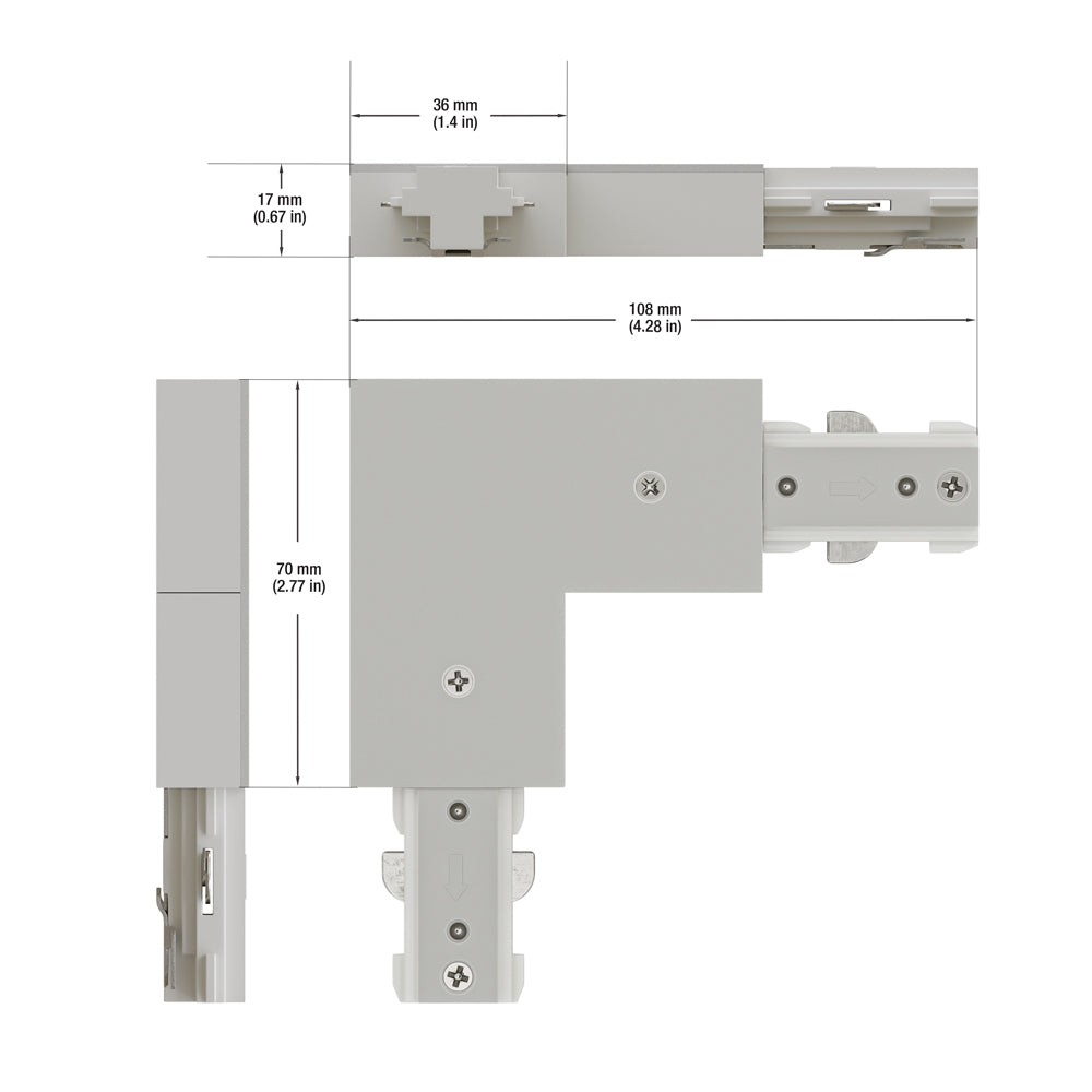 Track L shape Joiner White H-Type VBD-0335-LJW