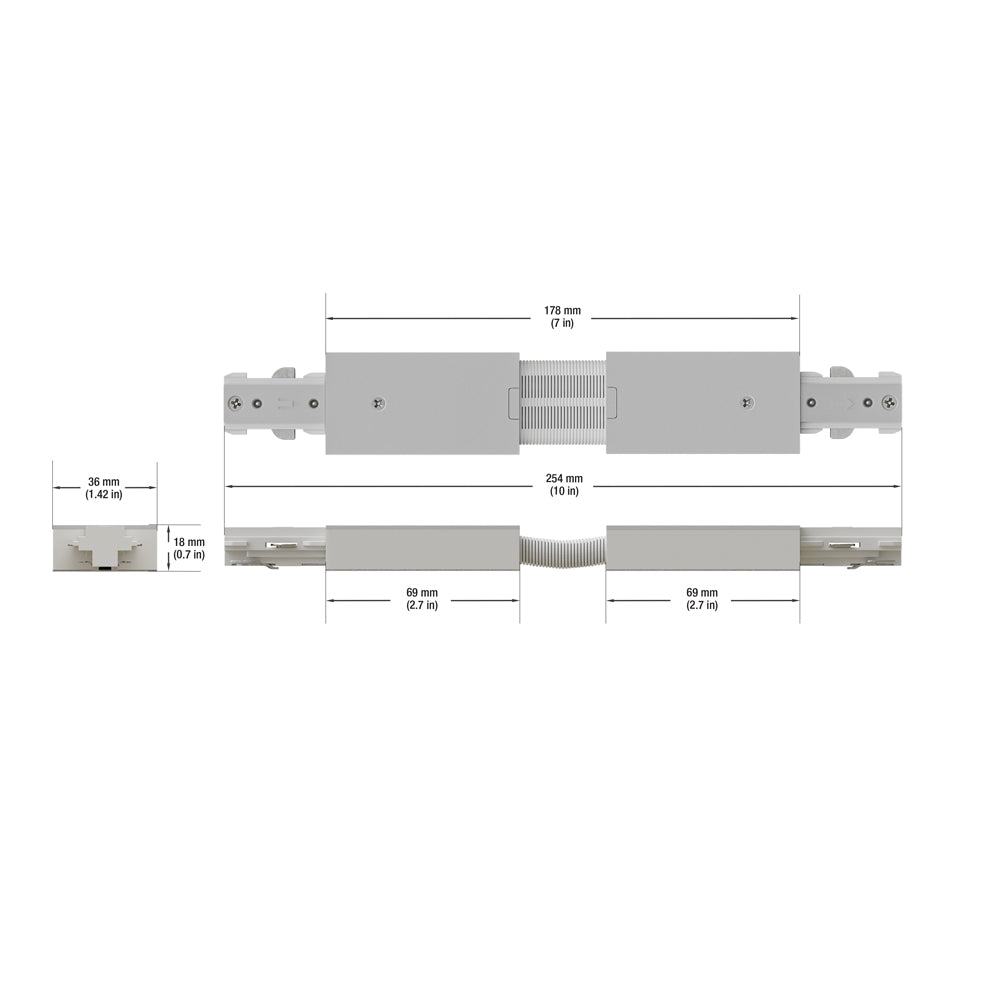 Track Angle Joiner White H-Type VBD-0339-AJW