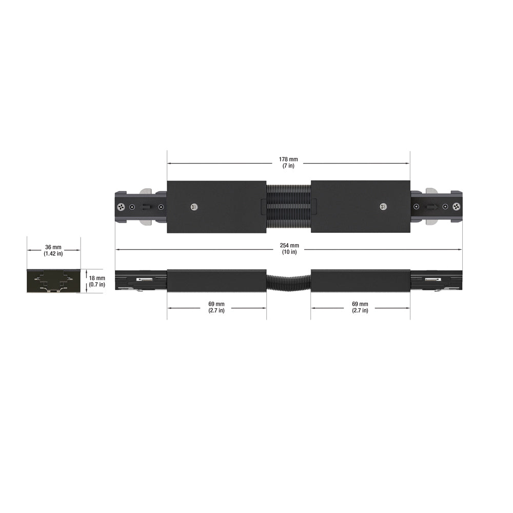 Track Angle Joiner Black H-Type VBD-0339-AJB