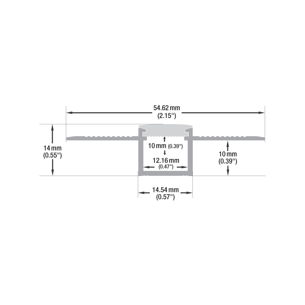 Flexible Drywall(Plaster-In) Deep Recessed Aluminum LED Channel for LED Strips 2Meters(6.5ft) VBD-CH-D11-2