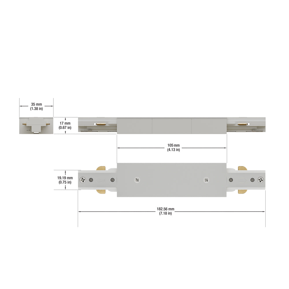 Track Long Joiner White H-Type VBD-RS3SI-W