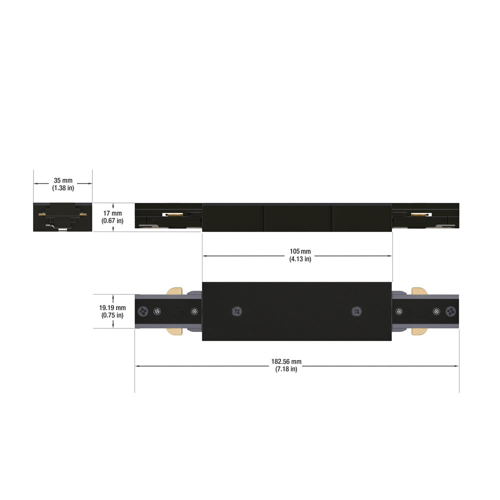 Track Long Joiner Black H-Type VBD-RS3SI-B