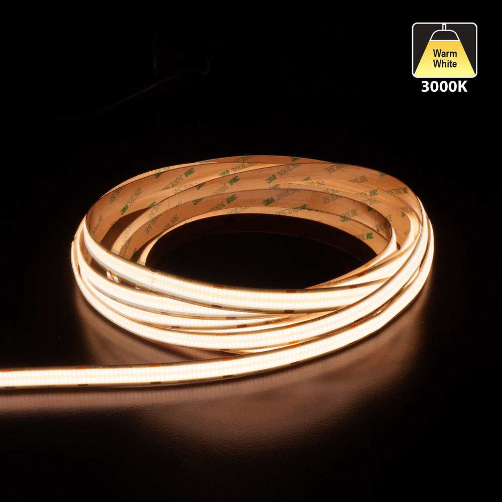 5M(16.4ft) Indoor LED Strip COB, 24V 6.6(w/ft) 665(Lm/ft) 960(LEDs/m) CCT(2.7K, 3K, 3.5K)