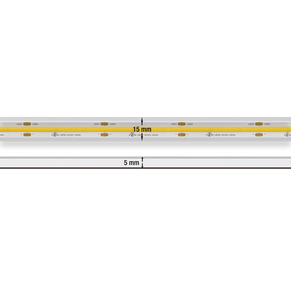 Custom cut Outdoor COB LED Strip Light, 24V 2(w/ft) 155(Lm/ft) CCT(2.7K, 3K, 3.5K, 4K, 5K) per foot