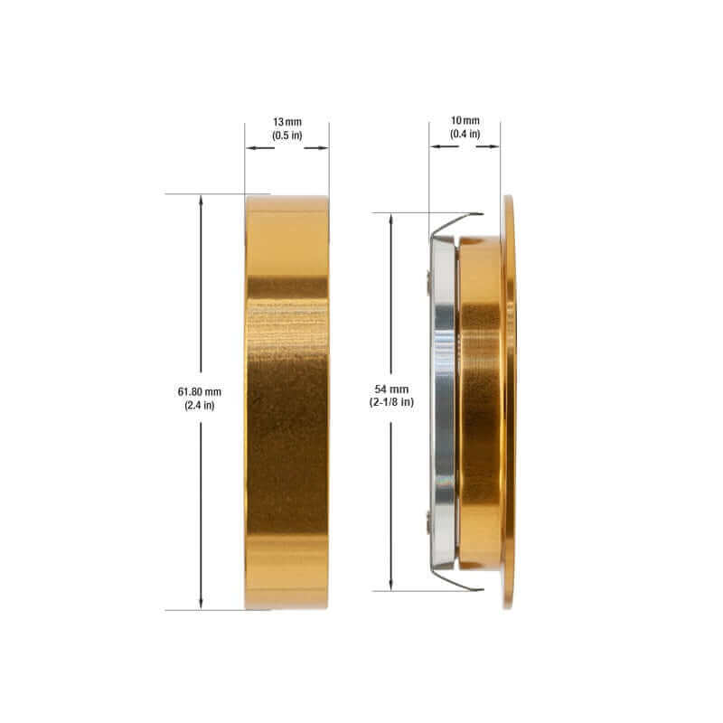 VBUN-2R25-1224V-6CCT-Gold Round Cabinet Light 12-24V 2.7W selectable 6CCT