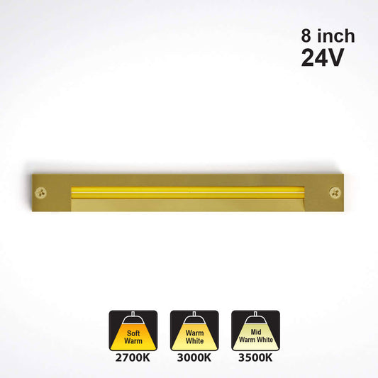 8 inch Linear Cabinet/ Shelf Light 24V 4.5W CCT(2.7K, 3K, 3.5K) Gold