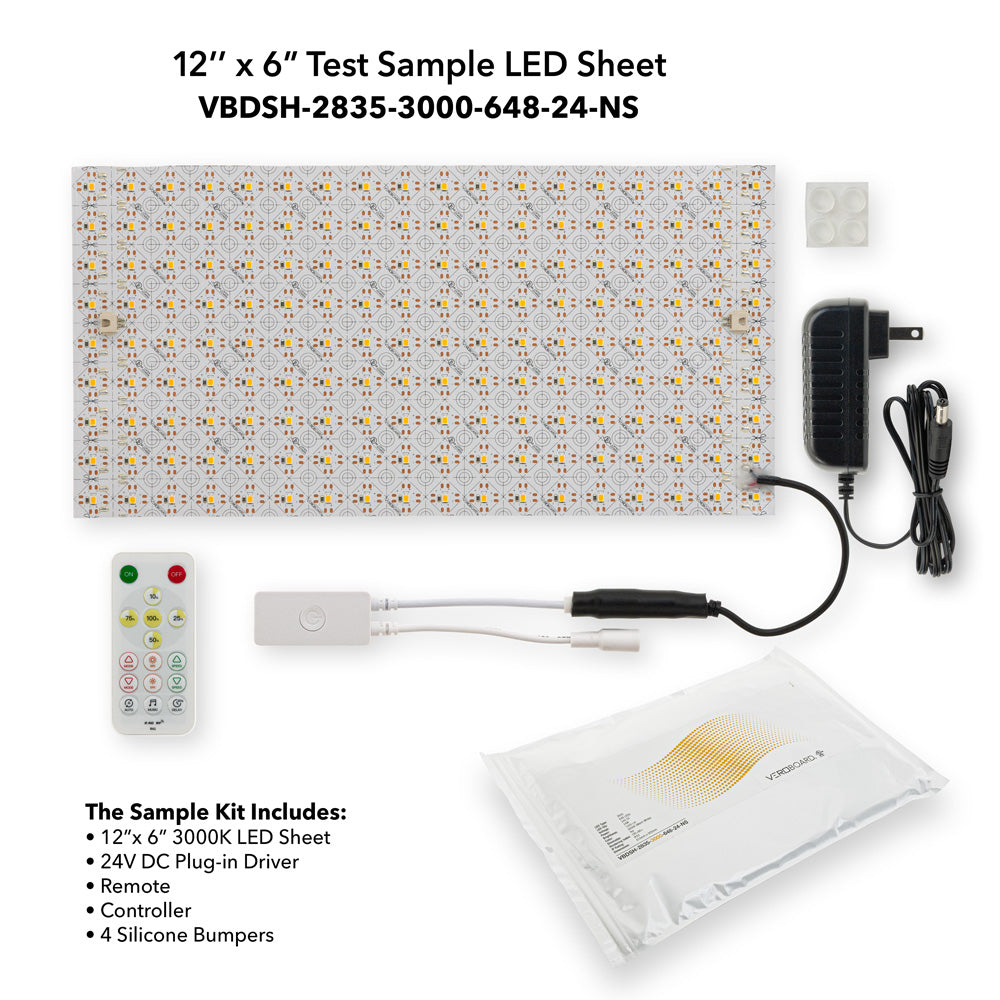 3000K Test Sample Kit | Backlighting Sheet & Accessories