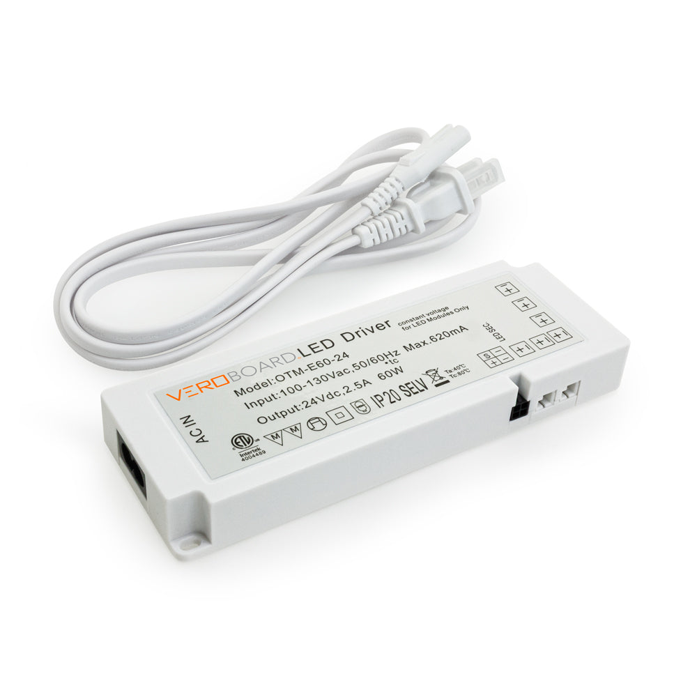 OTM-E60-24 Non-Dimmable LED Driver 6-way Output Plugin Power Supply for Cabinet Lights, gekpower