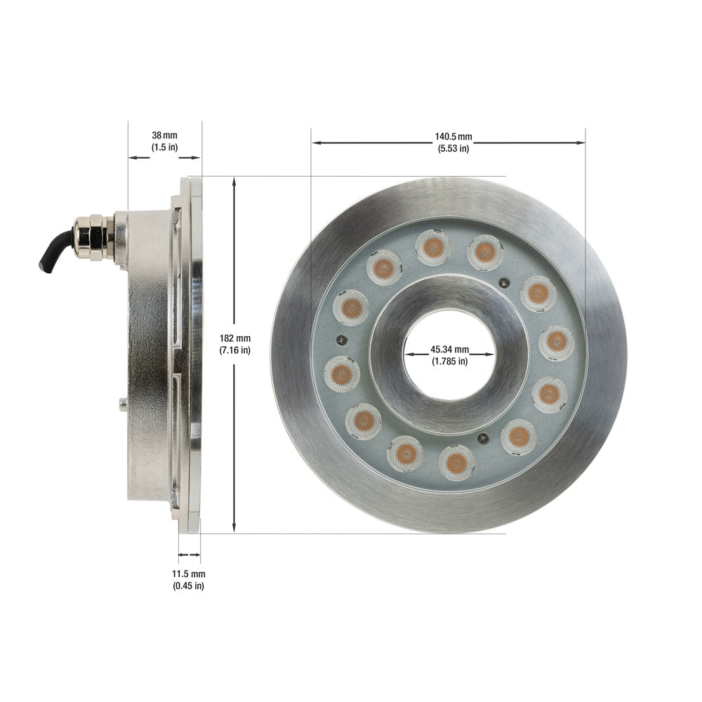 Submersible Spotlight (Underwater) 3000K 24V 28.8W, VBD-SUBF-24-24V-3K