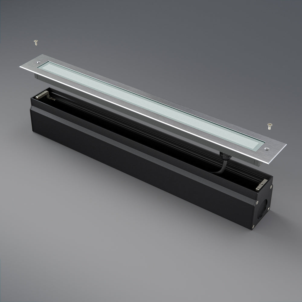 20-inch Outdoor Linear Recessed LED Inground Light 24V 13.2W 3000K, VBD-I-LIN-2F-30-24V-3K