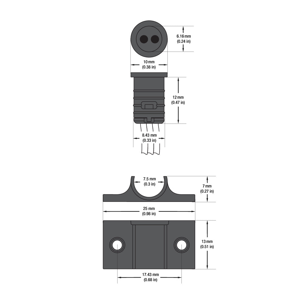 5029M2-B Double Head Door Sensor Switch 12-24V 30Watt Black