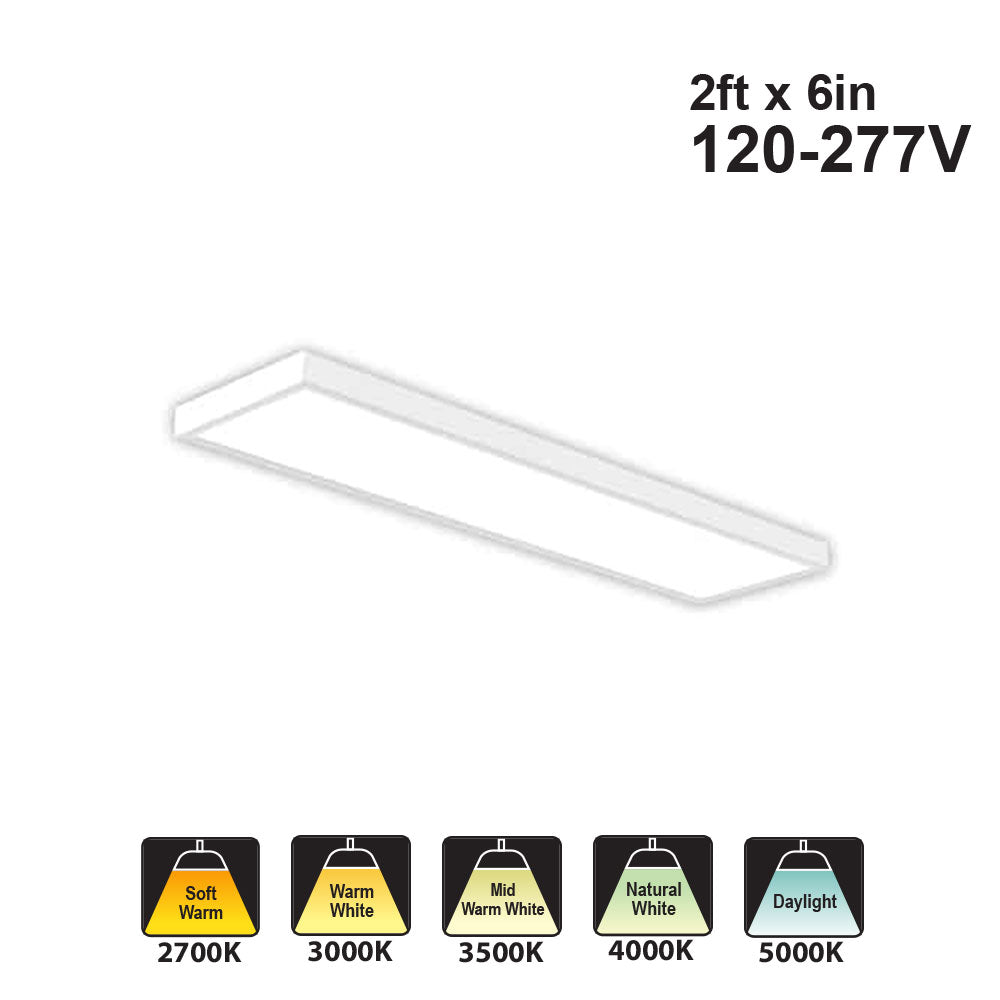 Votatec 6″ Linear Flush Mount 5Way CCT PS1560-AL05-22W277-5CCT 120V 22W CCT(2.7K, 3K, 3.5K, 4K, 5K)