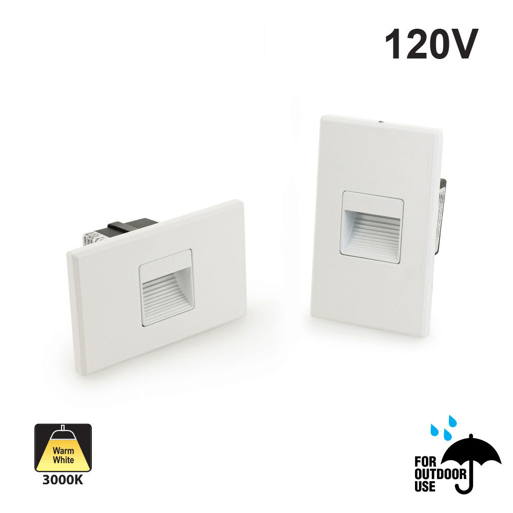 ST-1025 Rectangular LED Step Light/ Pathway Light with Horizontal and Vertical Orientation, 120V 2.5W 3000K(Warm White)