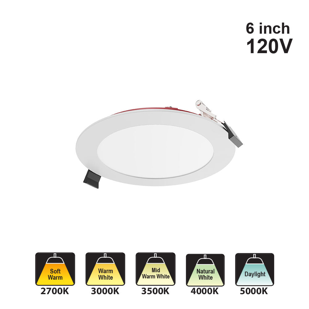 Votatec 6″ Slim Panel Fire Rated – 5 Way CCT VO-RP6W13-120-D-5WAY-FR 120V 13W CCT(2.7K, 3K, 3.5K, 4K, 5K)