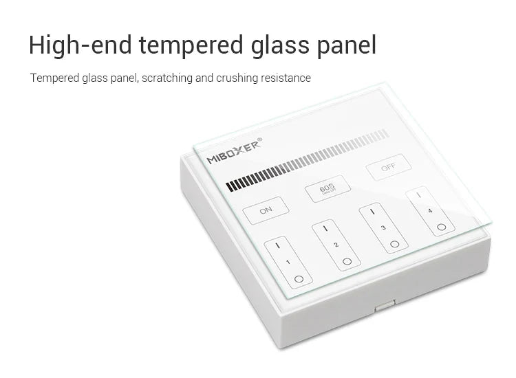 Mi-Light B1 4-Zone Single Color Brightness Dimming Smart Touch Panel Remote Controller, works with FUT036 - GekPower