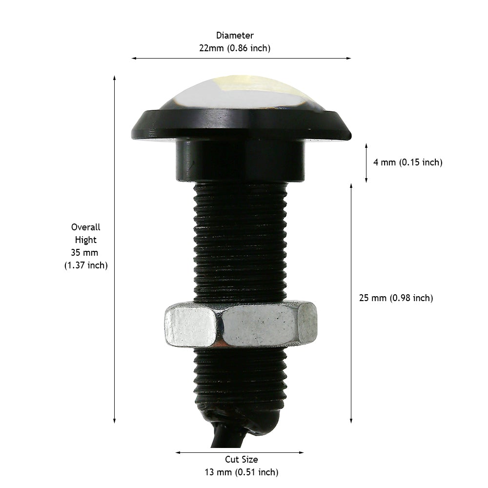 Flush Mount LED Bolt Beam Light Black WP, 9-16V 1W 2200K
