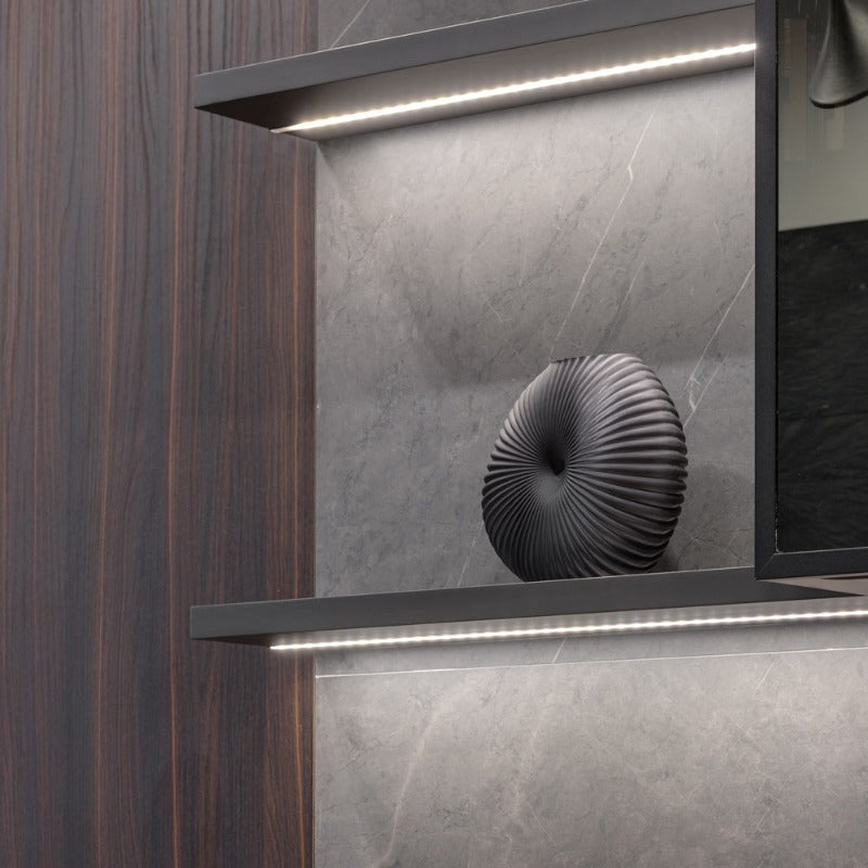 Low Profile Black Aluminum Linear LED Light for under cabinet 12V - S5B