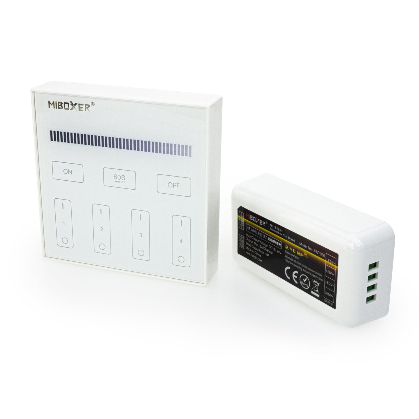 Mi-Light B1 4-Zone Single Color Brightness Dimming Smart Touch Panel Remote Controller, works with FUT036 - GekPower