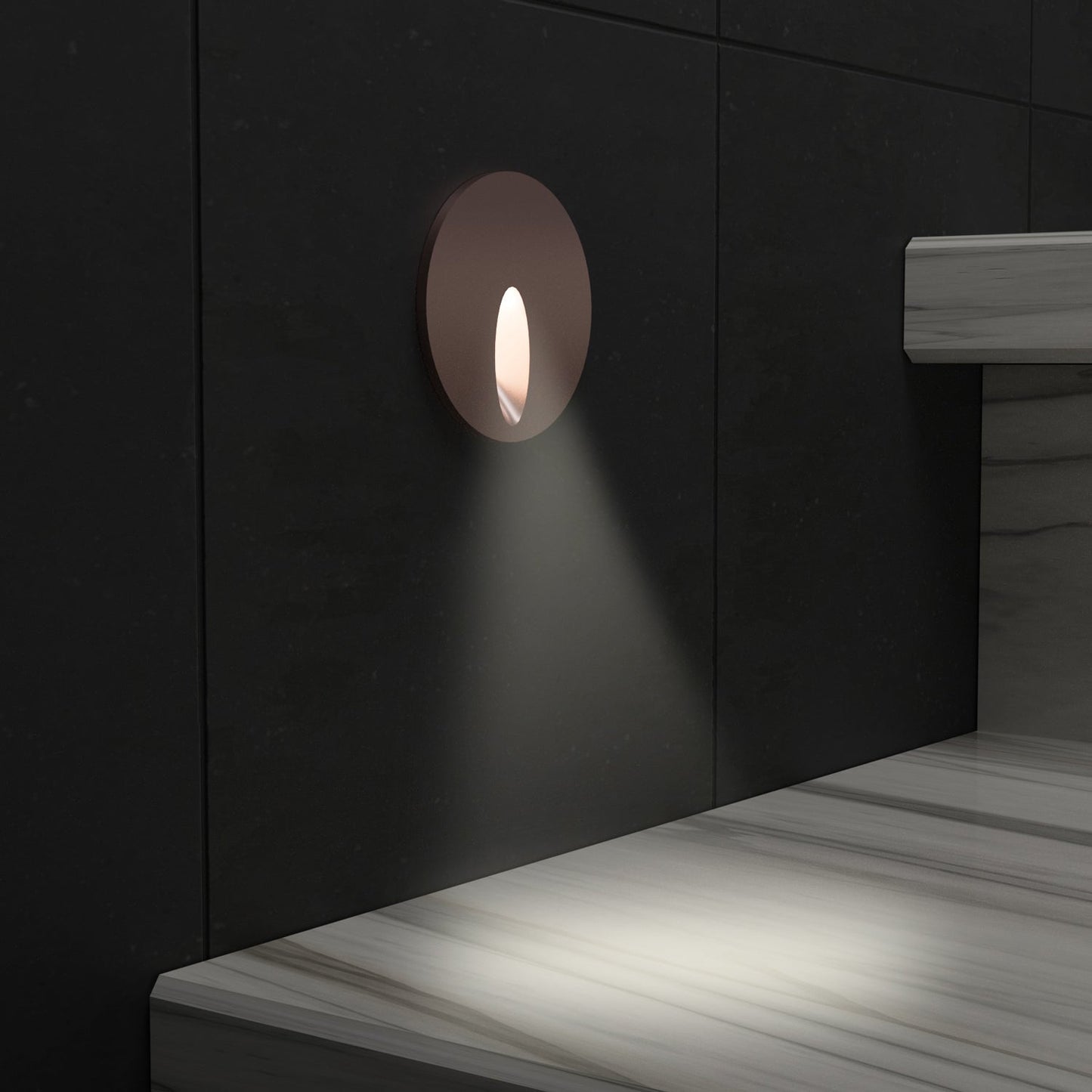 Round LED Step Light/ Pathway Light 12v 1w Dark Bronze